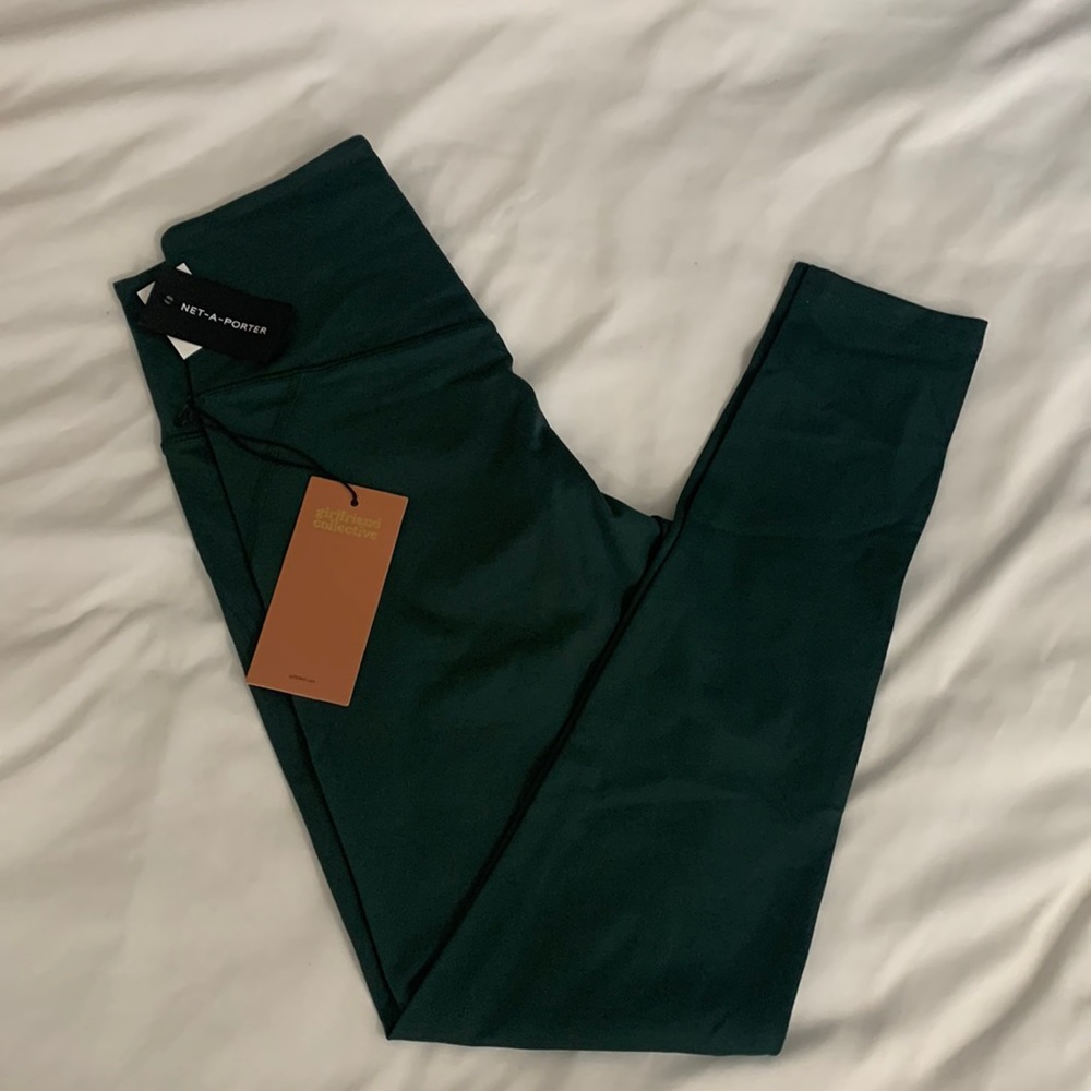 Girlfriend collective forest green full length compression leggings